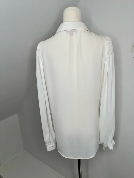 ESQUALO bead-embellished collar blouse, women’s size 8 - Picture 5 of 7